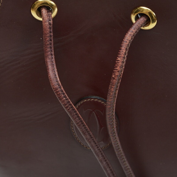 CARTIER Mastline One Shoulder Bag Bordeaux Red Leather Women's - Picture 5 of 10